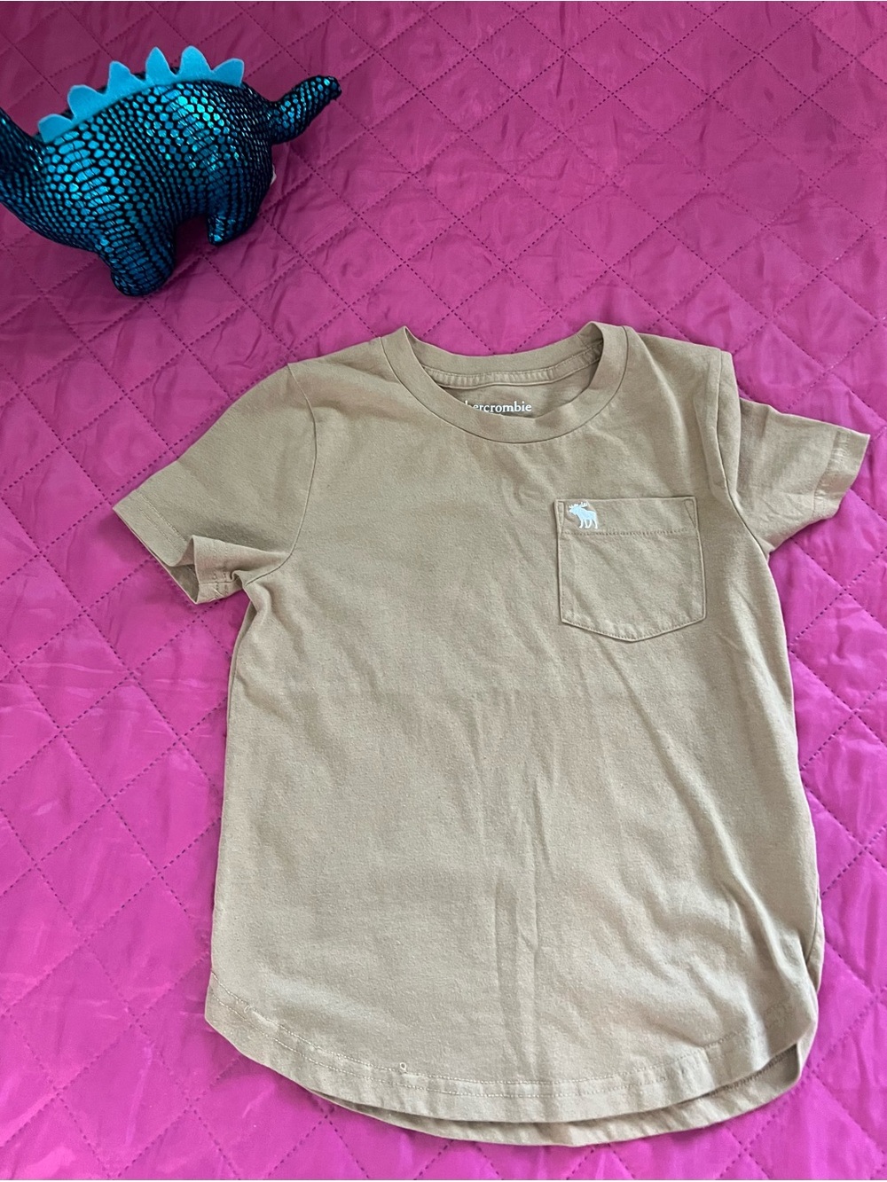abercrombie kids Tan Short Sleeve Pocket Tee